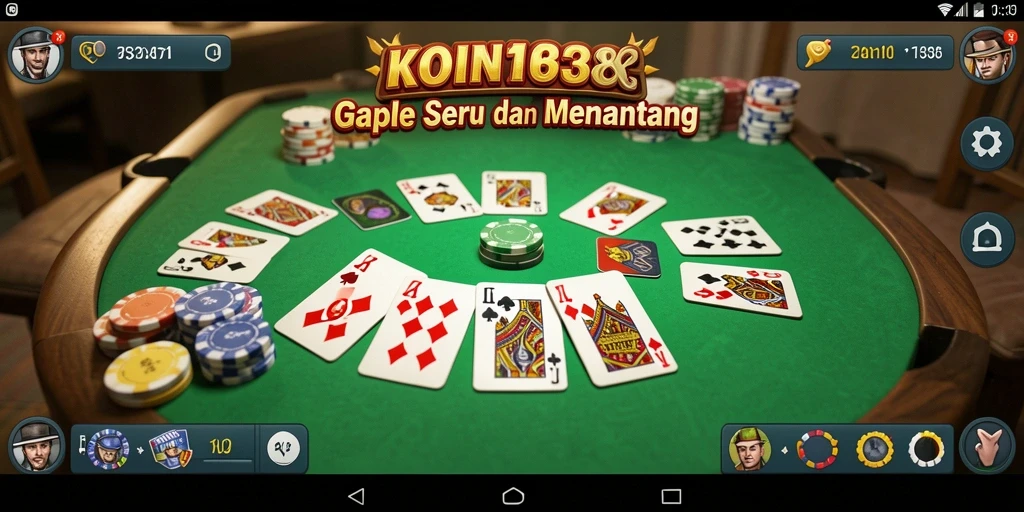 Tampilan gameplay seru di KOIN138 dengan suasana Gaple.