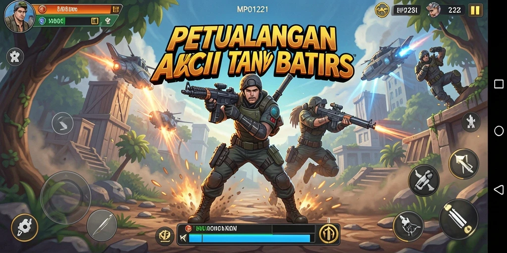Tangkapan layar MPO1221 menampilkan aksi seru dalam pertempuran epik.