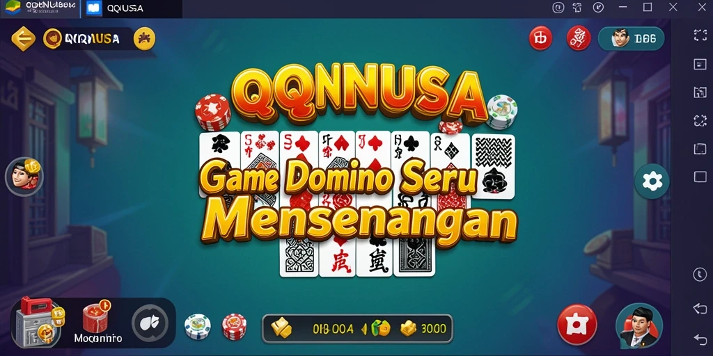 Screenshot gameplay QQNUSA yang menunjukkan keseruan permainan domino.