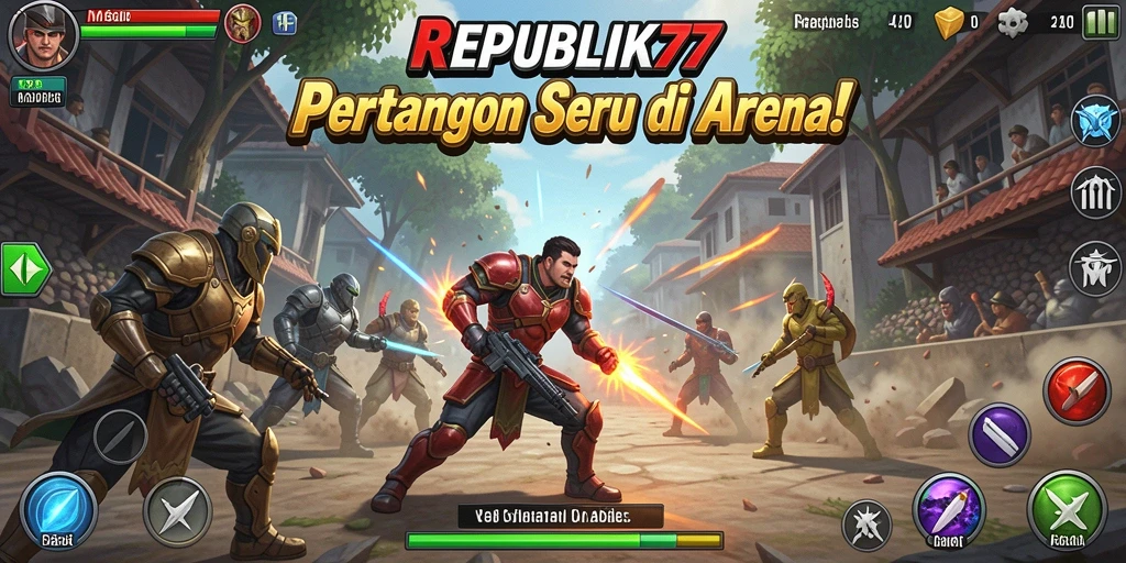 Tangkapan layar menunjukkan karakter bertarung dengan latar belakang yang dinamis.