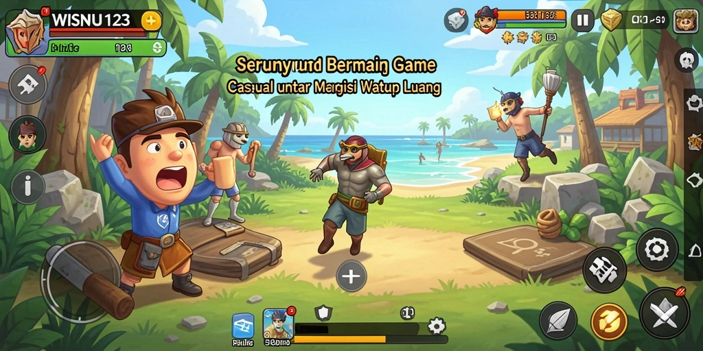 Tampilan gameplay WISNU123 yang ceria dan seru.